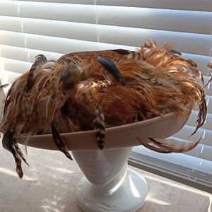Feathered Tan Hat